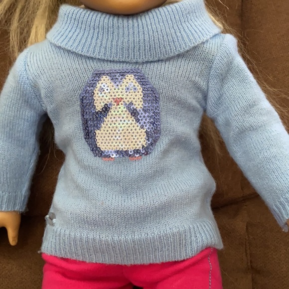 American Girl Doll Julie with Penguin Sequin Sweater Pink Pants & Sparkle shoes - Picture 3 of 11